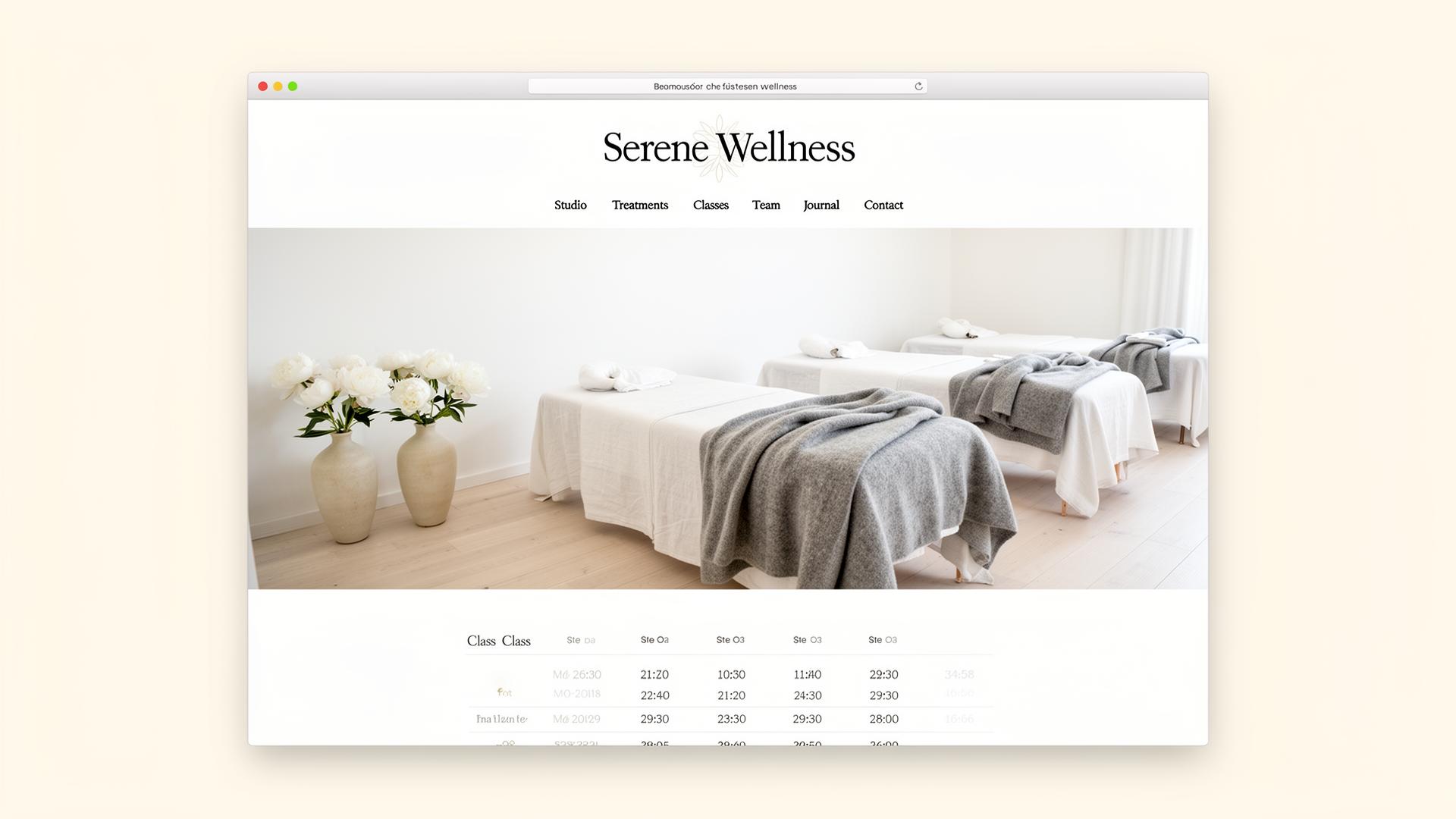 Serene Wellness desktop preview
